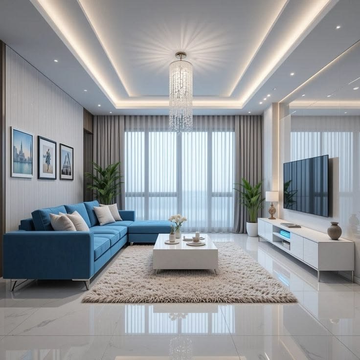 A contemporary living room interior